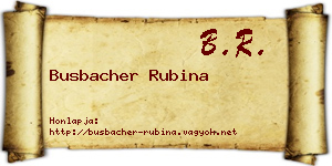 Busbacher Rubina névjegykártya